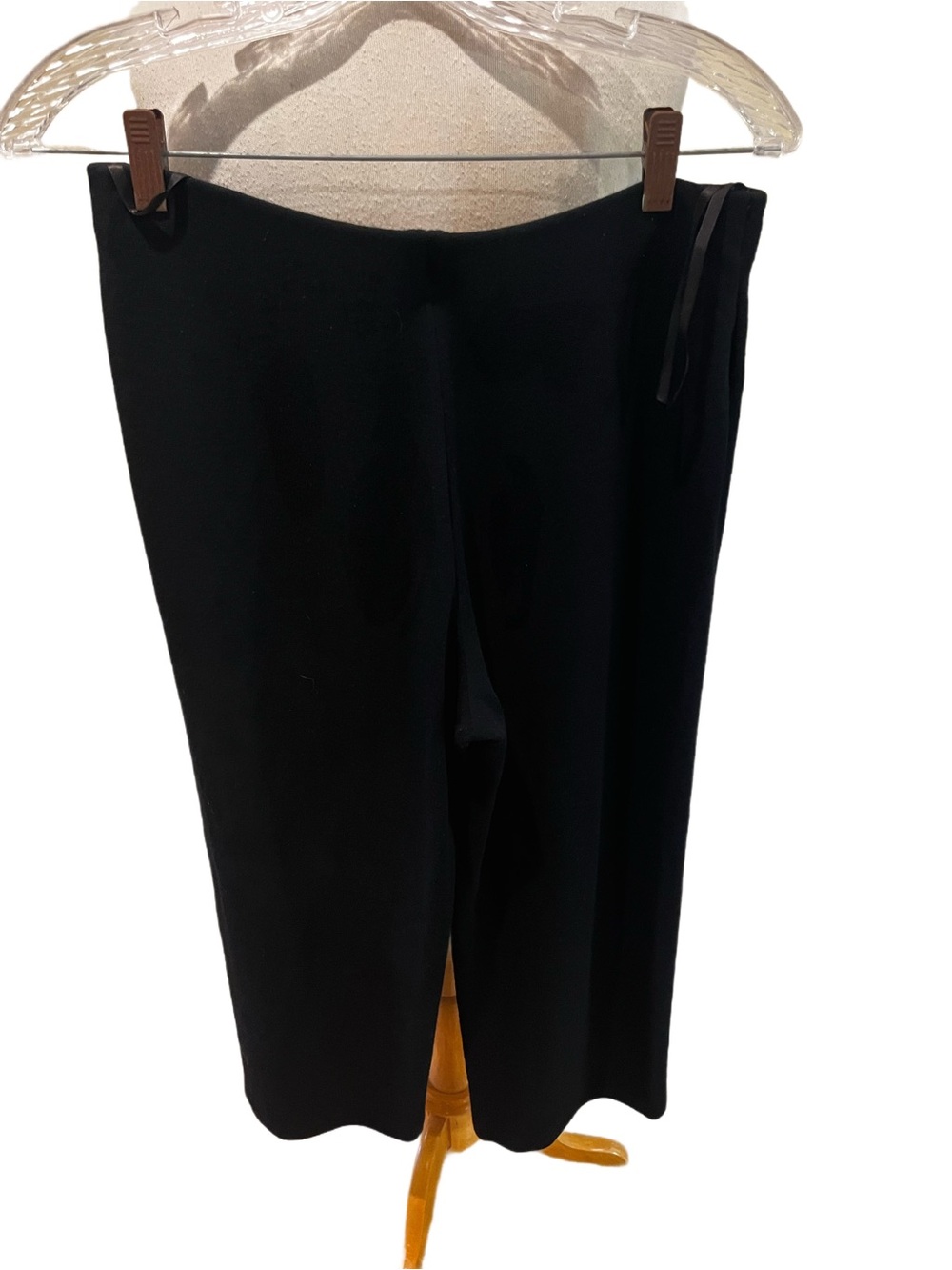 EILEEN FISHER Dark Navy Viscose Wool Stretchy Heavy Knit Slip On Winter Pants M